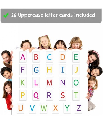 Magnetic Big Alphabet ABC Flash Cards - 26 Sturdy Uppercase Large Letters - for Classroom Teachers Homeschool ESL Toddlers 2-...