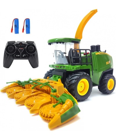 Remote Control Trucks Tractor Toy for Kids - 1:24 Rc Silage Harvester with Smoke Construction Vehicle Farm Tractors with Ligh...