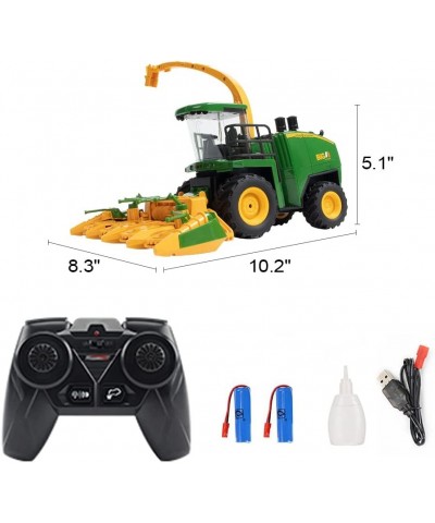 Remote Control Trucks Tractor Toy for Kids - 1:24 Rc Silage Harvester with Smoke Construction Vehicle Farm Tractors with Ligh...