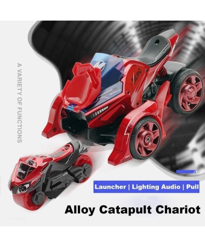 Pull Back Motorcycle Toys Motorcycles Launcher Toy with Music Lighting 2 in 1 Catapult Race Trinity Chariot Gift for Boys Kid...