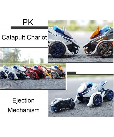 Pull Back Motorcycle Toys Motorcycles Launcher Toy with Music Lighting 2 in 1 Catapult Race Trinity Chariot Gift for Boys Kid...