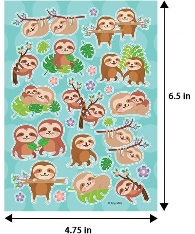 Sloth Birthday Party Favor Set (12 multi-point pencils 12 self-inking stampers 12 sticker sheets 12 small spiral notepads) Sl...