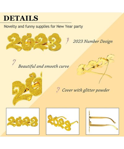 6 Pairs 2023 Glasses New Year Eve Glasses Glitter Number Eyeglasses Party Supplies 2023 Party Funny Glasses Novelty Sunglasse...