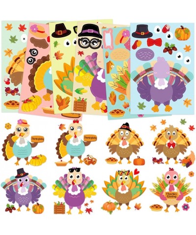 Thanksgiving Stickers for Kids 48PCS Make Your Own Turkey Sticker Sheets Make A Turkey Stickers Party Activities Art Craft Sc...