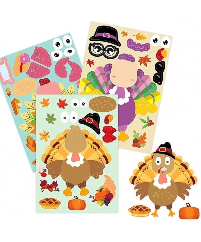 Thanksgiving Stickers for Kids 48PCS Make Your Own Turkey Sticker Sheets Make A Turkey Stickers Party Activities Art Craft Sc...