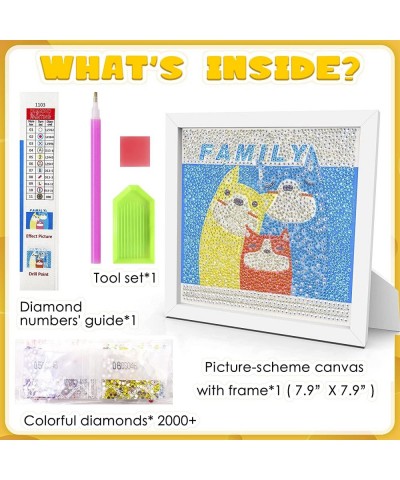 5D Diamond Painting for Kids with Wooden Frame- Gem Diamond DIY Arts and Crafts for Kids Ages 6-12 7.9X 7.9" (Family) $15.85 ...