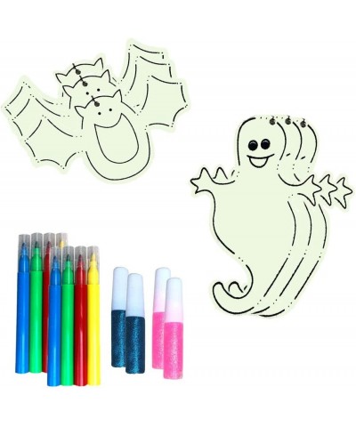 Halloween Wooden Arts and Crafts Kit - Ghost and Bat Character Hanging Decoration DIY Set - Party or Classroom Activity Suppl...