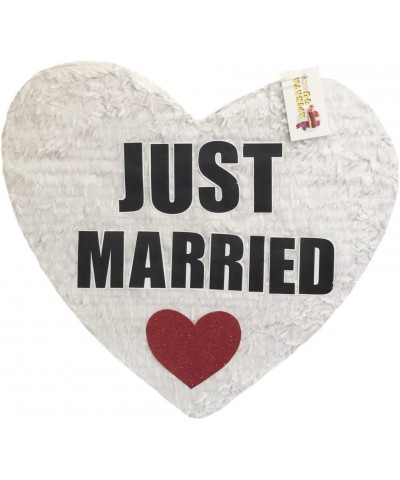 Just Married Wedding Heart Pinata 19" Tall White Color Wedding Decor $65.51 Piñatas