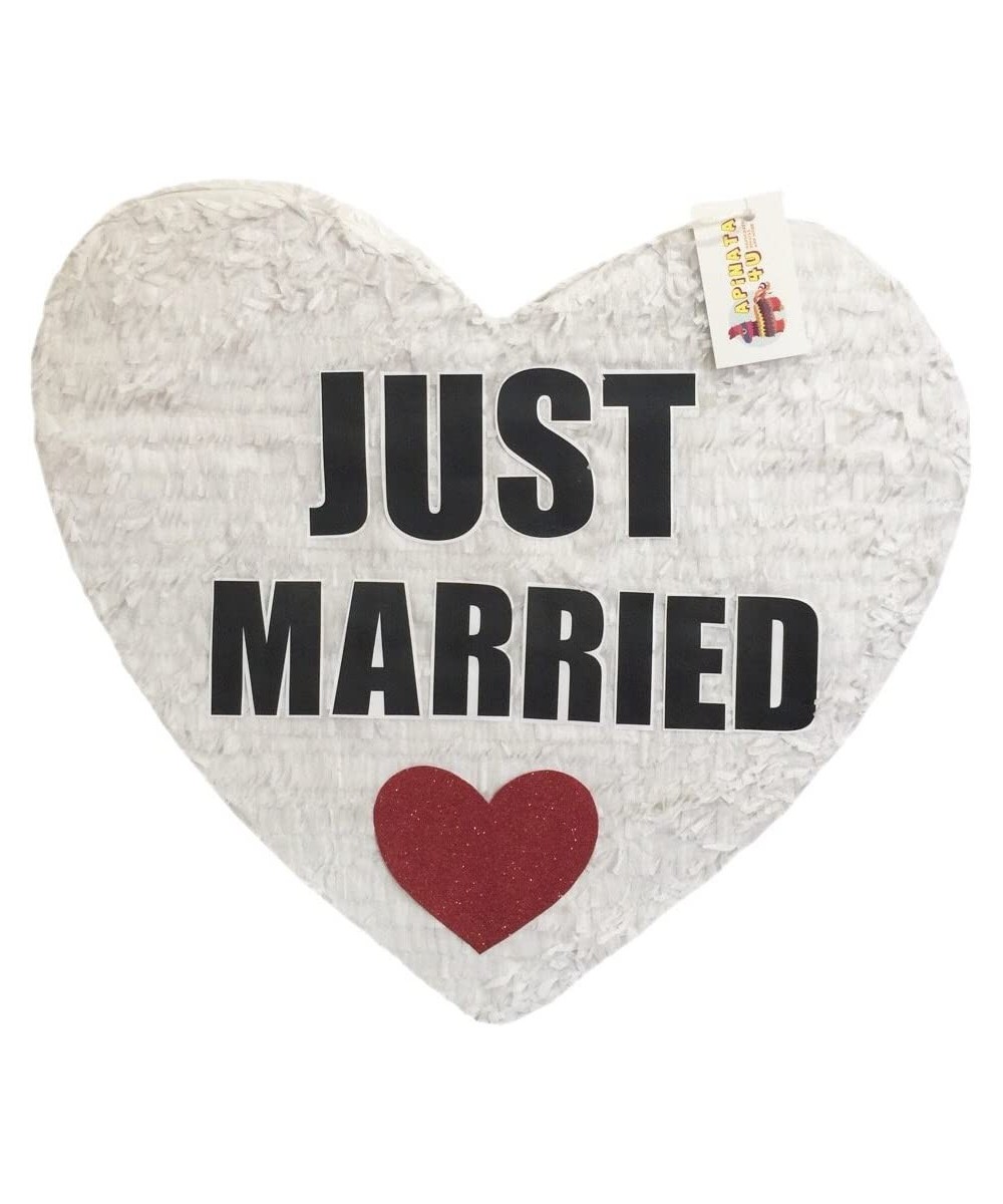 Just Married Wedding Heart Pinata 19" Tall White Color Wedding Decor $65.51 Piñatas