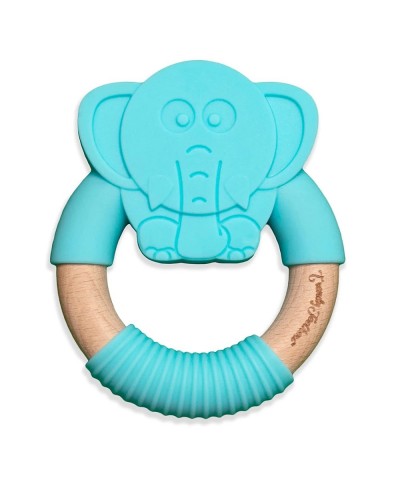 Sleeping Baby Teether - Multi Textured Non-Toxic Silicone - BPA-Free - Blue Elephant $17.49 Baby Teether Toys