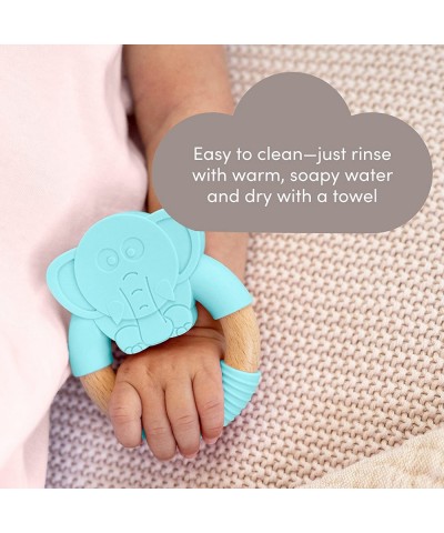 Sleeping Baby Teether - Multi Textured Non-Toxic Silicone - BPA-Free - Blue Elephant $17.49 Baby Teether Toys