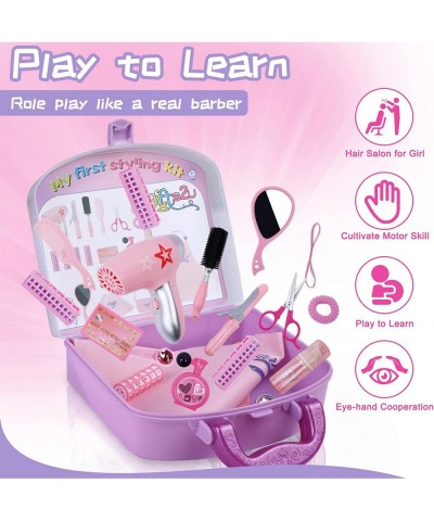 Girls Beauty Salon Set 23 Pcs Kids Beauty Salon Toy Kit Pretend Hair Styling Set for Girls with Blow Dryer Barber Costume Apr...