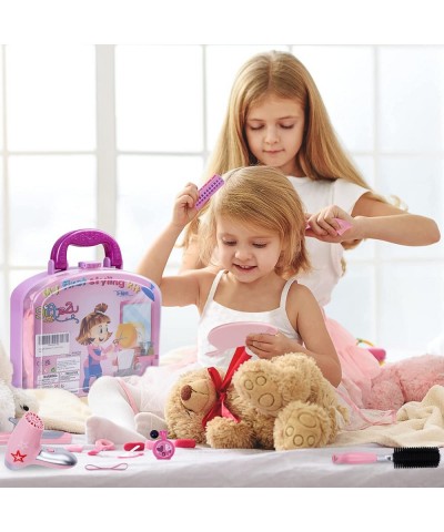 Girls Beauty Salon Set 23 Pcs Kids Beauty Salon Toy Kit Pretend Hair Styling Set for Girls with Blow Dryer Barber Costume Apr...