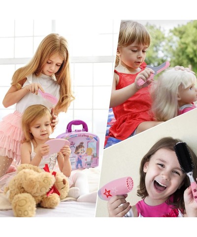 Girls Beauty Salon Set 23 Pcs Kids Beauty Salon Toy Kit Pretend Hair Styling Set for Girls with Blow Dryer Barber Costume Apr...