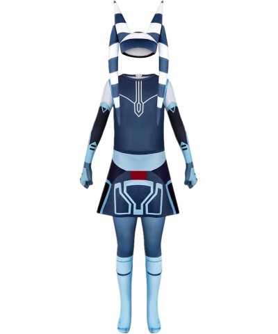 Kids Ahsoka Tano Mandalorian Costume Star Warrior Outfit with Headpiece Jumpsuit for Girl Boy Halloween Cosplay Dress Up $56....