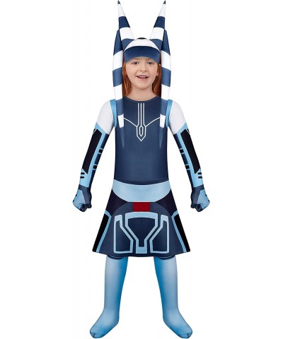 Kids Ahsoka Tano Mandalorian Costume Star Warrior Outfit with Headpiece Jumpsuit for Girl Boy Halloween Cosplay Dress Up $56....