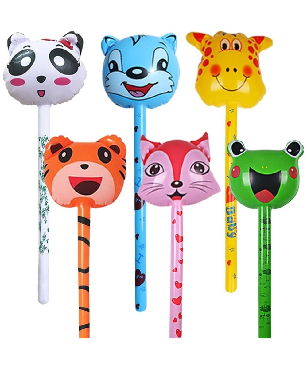 Inflatable Animal Sticks Set of 6 Animal Inflates for Kids in Assorted Designs Zoo Party Favors and Wild One Birthday Decorat...