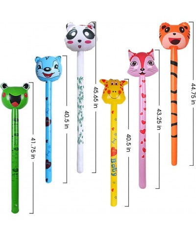 Inflatable Animal Sticks Set of 6 Animal Inflates for Kids in Assorted Designs Zoo Party Favors and Wild One Birthday Decorat...