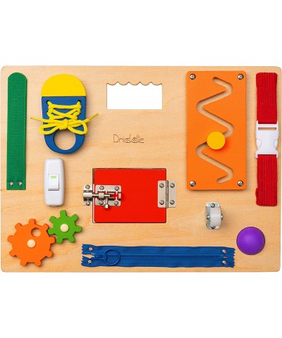 Busy Board - Wooden Montessori Activity Board for Toddlers & Kids - 12 Educational Sensory Toys to Learn Basic Life Skills & ...