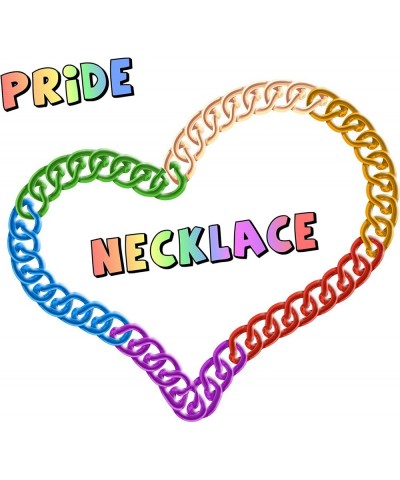 Rainbow Jumbo Chain Necklace Party Favors | Mardi Gras Party Supplies Costume Accessories LGBTQ+ Party Supplies Rapper Chains...