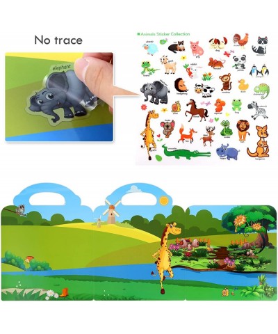 Reusable Stickers Book for 2 3 4 5 Year Old Boys Girls 3 Set Large Portable Reusable Educational Toys $19.29 Kids' Stickers