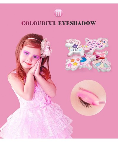 eyiie Makeup for Girls Kids Pretend Kit for Girl Play Makeup for Toddlers Makeup Play Set with Cute Shape Birthday Xmas Gift ...