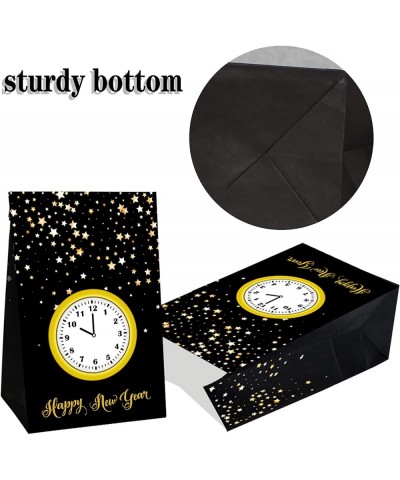 New Years Eve Party Bags 12 Pack Happy New Year Countdown Party Gift Bags Black and Gold Clock Goodie Bag for Happy New Year ...