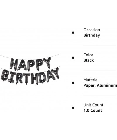 Happy Birthday Balloons Aluminum Foil Banner Balloons for Birthday Party Decorations and Supplies (Black) $15.06 Kids' Party ...