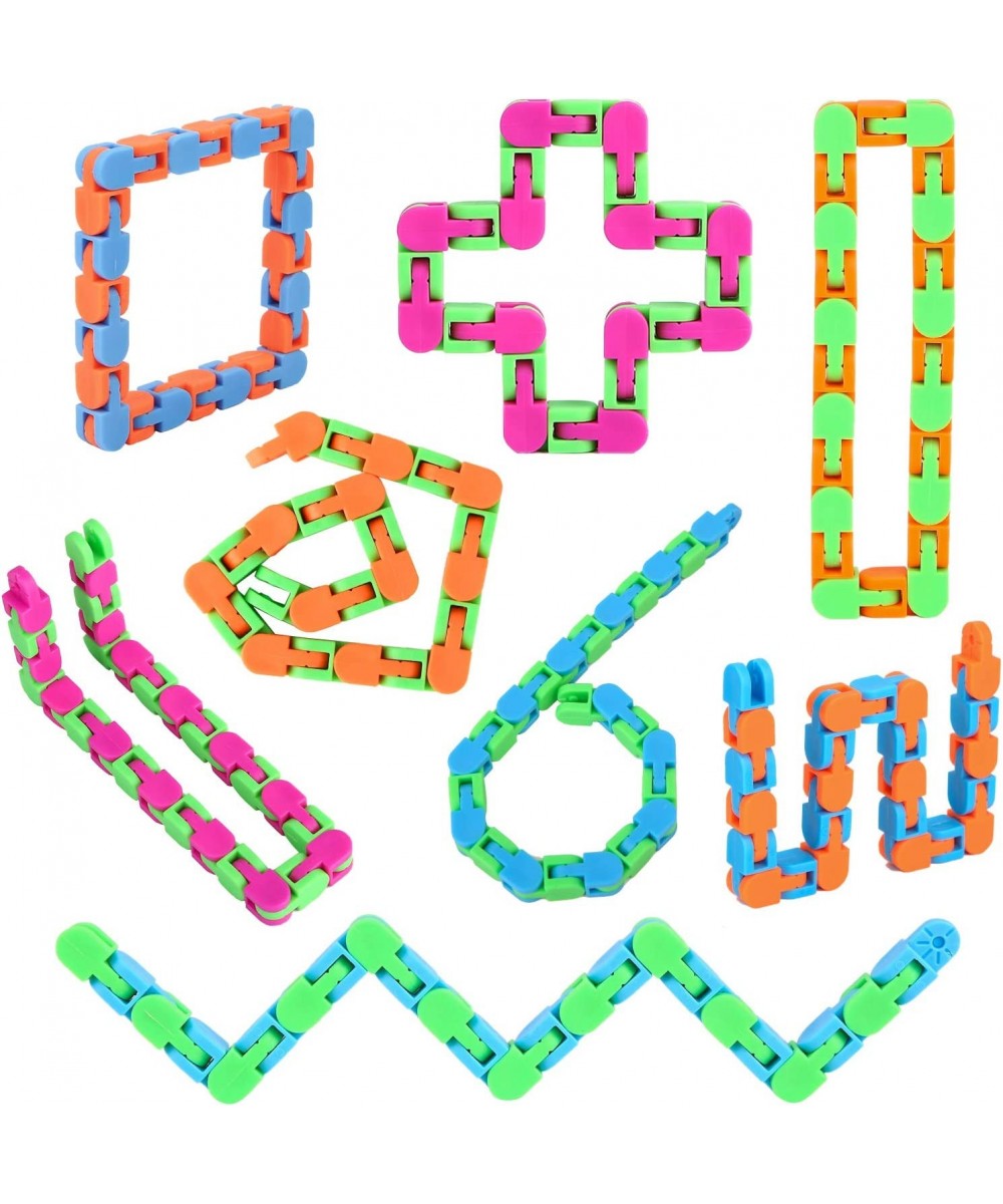 8Pcs Wacky Tracks Snap Fidget Click Toys for Kids Finger Sensory Snake Toys for Stress Relief ADD ADHD DIY Toys Autism Keeps ...