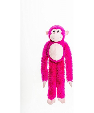 Fanswil.Plush Toys Cheeky Monkey 30inch Soft Stuffed Animal Hot Pink Color with Big Smile Swing and Hanging Long Arms and Leg...