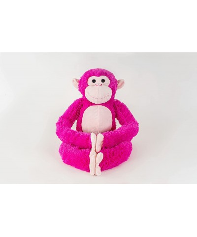 Fanswil.Plush Toys Cheeky Monkey 30inch Soft Stuffed Animal Hot Pink Color with Big Smile Swing and Hanging Long Arms and Leg...