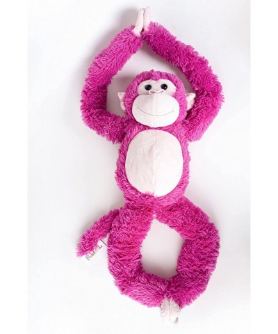 Fanswil.Plush Toys Cheeky Monkey 30inch Soft Stuffed Animal Hot Pink Color with Big Smile Swing and Hanging Long Arms and Leg...