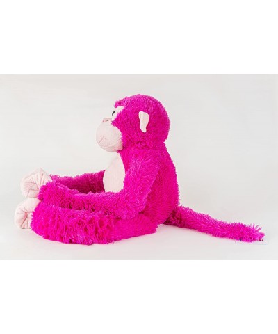 Fanswil.Plush Toys Cheeky Monkey 30inch Soft Stuffed Animal Hot Pink Color with Big Smile Swing and Hanging Long Arms and Leg...