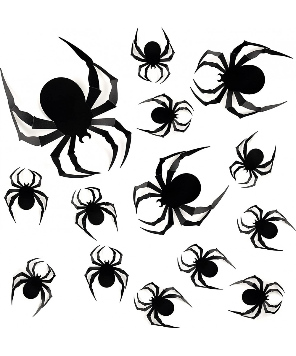 60 PCS Halloween 3D Spiders Decoration Scary Realistic Black Spider Sticker DIY Windows Wall Decal for Home Decor Bathroom In...