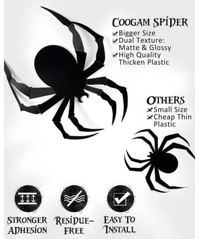 60 PCS Halloween 3D Spiders Decoration Scary Realistic Black Spider Sticker DIY Windows Wall Decal for Home Decor Bathroom In...