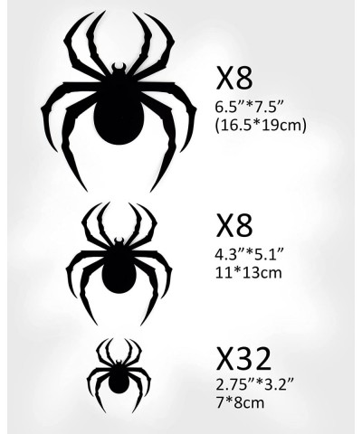 60 PCS Halloween 3D Spiders Decoration Scary Realistic Black Spider Sticker DIY Windows Wall Decal for Home Decor Bathroom In...