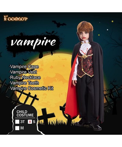 Vampire Costume for Boys Scary Halloween Party Vampire Teeth Cosmetic Kit Included $49.89 Kids' Costumes