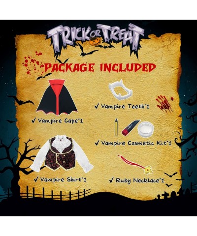 Vampire Costume for Boys Scary Halloween Party Vampire Teeth Cosmetic Kit Included $49.89 Kids' Costumes