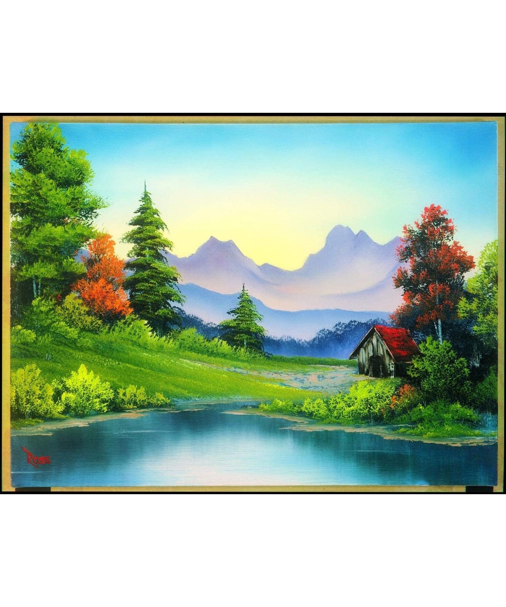 Bob Ross Trapper's Cabin Nature Puzzle for Adults and Kids | Countryside Lake House 1000 Piece Jigsaw Puzzle Toy | Interactiv...