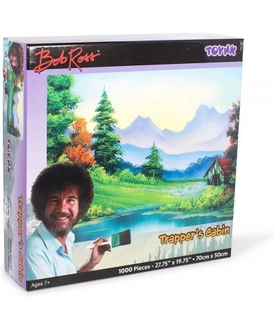 Bob Ross Trapper's Cabin Nature Puzzle for Adults and Kids | Countryside Lake House 1000 Piece Jigsaw Puzzle Toy | Interactiv...