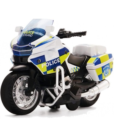 Pull Back Motorcycle Toys Tiny Gift with Music Lighting Police Motorcycles Toy for Boys Kids Age 3 4 5 6 7 8 Year Old (White)...