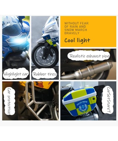 Pull Back Motorcycle Toys Tiny Gift with Music Lighting Police Motorcycles Toy for Boys Kids Age 3 4 5 6 7 8 Year Old (White)...