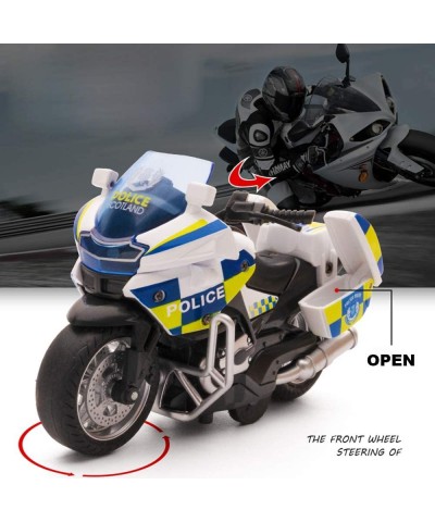 Pull Back Motorcycle Toys Tiny Gift with Music Lighting Police Motorcycles Toy for Boys Kids Age 3 4 5 6 7 8 Year Old (White)...