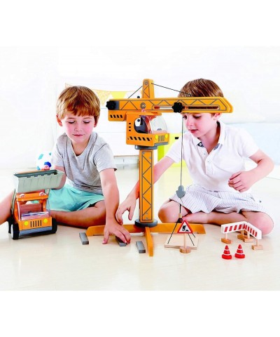 Award Winning Playscapes Crane Lift Playset & Dump Truck Kid's Wooden Construction Toys Vehicle $141.06 Kids' Play Constructi...