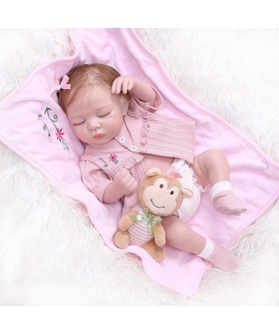 18inches 48cm Real Life Premie Sweet Sleeping Newborn Cuddy Baby Doll Washable Soft Touch Silicone Vinyl Full Body Reborn Gir...