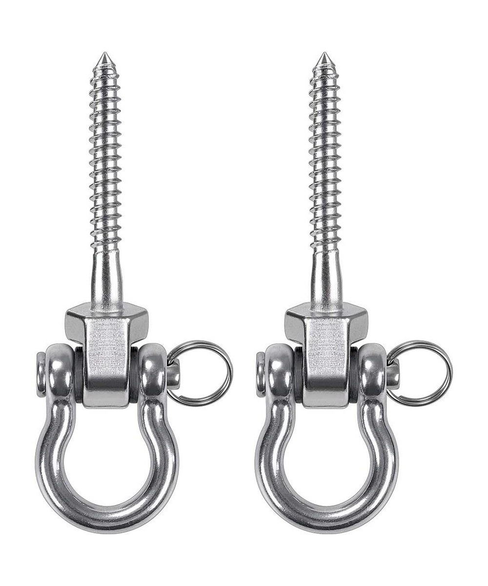 Set of 2 Permanent Antirust Stainless Steel 304 Screw Bracket Heavy Duty Swing Hanger 1800LB Capacity Indoor Outdoor Playgrou...