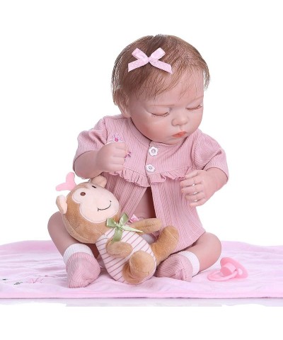 18inches 48cm Real Life Premie Sweet Sleeping Newborn Cuddy Baby Doll Washable Soft Touch Silicone Vinyl Full Body Reborn Gir...