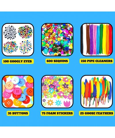 Arts & Crafts Supplies - Giant Craft Box with Pipe Cleaners Sequins Pompoms and More - Storage Bag & Arts and Crafts Project ...