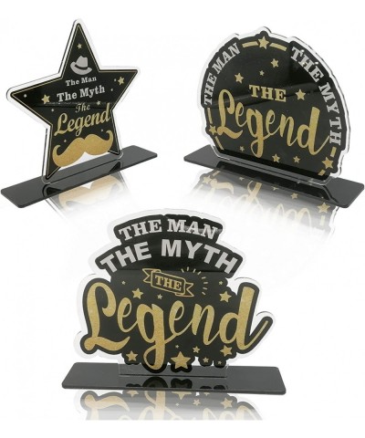 The Man The Myth The Legend Black Gold Table Centerpieces Table Toppers Dad Birthday Theme Decor for Husband Father Man Fathe...