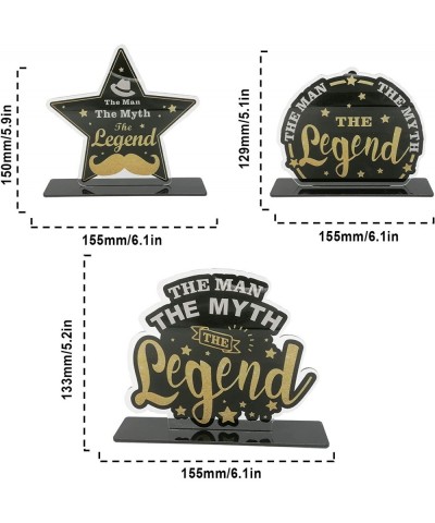 The Man The Myth The Legend Black Gold Table Centerpieces Table Toppers Dad Birthday Theme Decor for Husband Father Man Fathe...